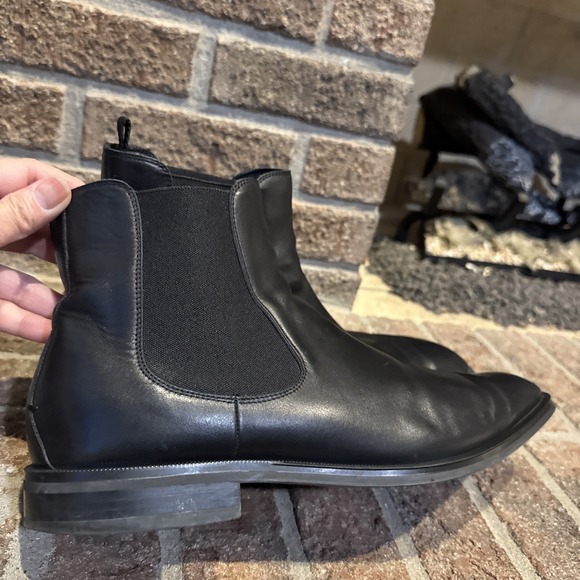 BOSS Derrk Chelsea Boot Mens Size 10.5 Black Leather Italy Ankle Dress Pull On - Picture 5 of 16